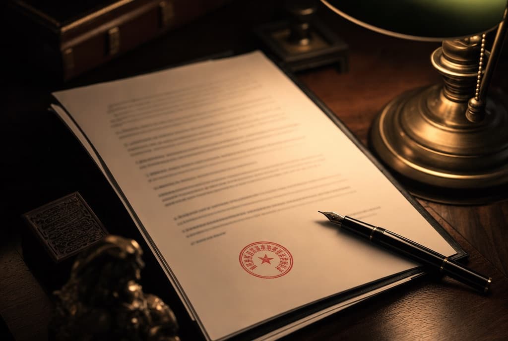 Trade contract with a Chinese company chop stamp