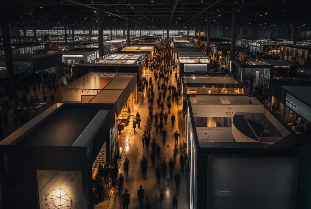 Trade fair exhibition hall in China seen from above